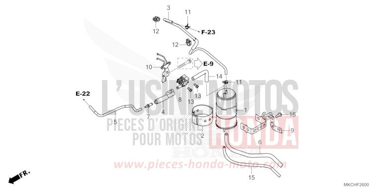 CANISTER for Gold Wing PEAL DEEP MUD GRAY (NHC47B) from 2021